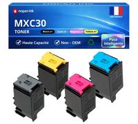 Pack de 4 Toners compatible pour Sharp MXC30GTB MXC30GTC MXC30GTM MXC30GTY Noir Couleur NOPAN-INK