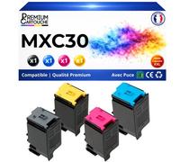 Pack de 4 Toners compatible pour Sharp MXC30GTB MXC30GTC MXC30GTM MXC30GTY Noir et Couleurs