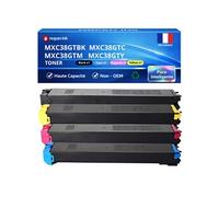 Pack de 4 Toners compatible pour Sharp MXC38GTBA MXC38GTC MXC38GTM MXC38GTY Noir Couleur