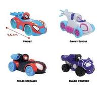 Jazwares Pack 4 Figurines en métal Spidey & ses amis (Ghost-Spider, Black Panther, Miles Morales)