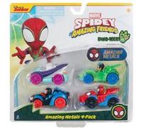 Pack de 4 Véhicules Spidey And His Amazing Friends Dino Diecast Multicolore A