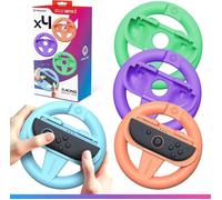 Oniverse Pack de 4 Volants de Course Manettes pour Nintendo Switch 2 - Accessoires Switch 2 pour Mario Kart, Supports Volant Orange Bleu Vert Violet, Intuitif, Boutons SL/SR Accessibles - Pour Joy Con