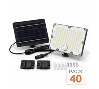 Pack de 40 - Projecteur Led Solaire Extérieur 9W IP65 3-CCT Détecteur de Lumière et de Mouvement