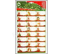 pack de 48 cartes de Noël autocollantes, autocollants d'achat de Noël, 63 x 33 mm de chaque, 48 fois assorties, sur carte