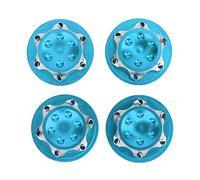 Pack de 4pcs 17mm écrou de moyeu de roue, alliage d'aluminium anti-poussière couvercle écrou remplacement de roue accessoire adapté pour 1/8 RC modèle de voiture(bleu)