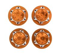 Pack de 4pcs 17mm écrou de moyeu de Roue, Alliage d'aluminium Anti-poussière Couvercle écrou Remplacement de Roue Accessoire adapté pour 1/8 RC modèle de Voiture(Orange)