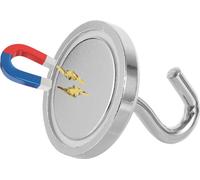 pack de 5 - Aimant crochet petit | Crochet magnétique super fort [Ø 20mm - 12kg] | Aimant pot néodyme avec crochet | Aimant réfrigérateur avec filetage M4 | Aimant adhésif pour cuisine, salle de bain,