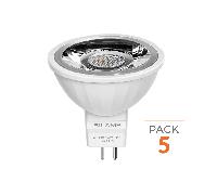 Pack de 5 - Ampoule LED GU5.3 / MR16 12V 8W SMD 80° - Blanc Froid 6000K - 8000K