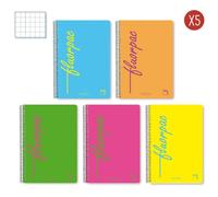 Pack de 5 bloc-notes couvercle dur 80 feuilles carrÃ©es Disney Multicolore 21,5x2131,5x2 cm