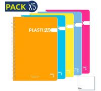 Pack de 5 bloc-notes couvercle en plastique 80 feuilles quadrillage Disney Multicolore 12x21,5x5 cm