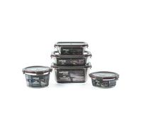 WK WARMCOOK Cuitisan - Pack de 5 boites alimentaires en inox compatible au micro-ondes - 580, 640, 920, 1100 et 1800ml