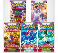 Pack de 5 Boosters Pokémon Paldéa - Artset Complet - Version Française - 5 Designs Différents - 50 Cartes Pokémon - Boosters Neufs et Scellés
