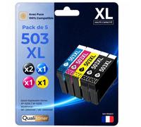 Pack de 5 Cartouches compatible pour Epson 503XL Noir et Couleurs