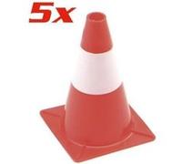 Pack de 5 cônes de signalisation rouge et blanc - 30 cm Blanc G