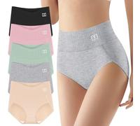 Pack de 5 Culottes Gainantes Taille Haute Culotte Taille Haute en Coton Respirant pour Femmes - Culotte Hipster Élégante et Confortable