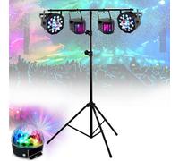 PACK DE 5 EFFETS JEUX DE LUMIERE COMPACTS à LED + PORTIQUE ROBUSTE REGLABLE EN HAUTEUR idéal soirée ambiance bar club disco