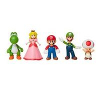 Jakks Pacific - Figurines Super Mario - Pack x5 (Mario,Luigi,Peach,Yoshi,Toad) - Officiel Scellé