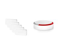 Pack de 5 IntelliTAG Somfy - Détecteurs Auto-protégés de Vibration et d'Ouverture & Sirène Extérieure Somfy Protect | 112dB & Flash Lumineux