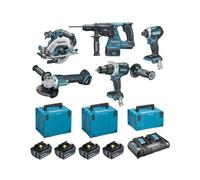 Pack de 5 machines 18V DLX5090PTJ (DGA506 + DHP486 + DHR243 + DHS680 + DTD154) MAKITA