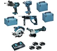 Pack 5 Outils MAKITA DLX5039PTJ 18 V Li-ion (4 x 5 Ah)