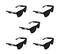 Pack de 5 Paires de Lunettes Soleil en Plastique EVG Adulte - Couleur : Noire