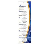 Pack de 5 piles format bouton Mediarange Lithium Celis CR2016 3V G