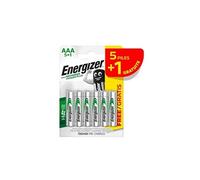 Energizer ENR Recharge Power Plus 700 AAA BP5+1 - Batteries rechargeables (700 mAh, Hybrides nickel-métal (NiMH), AAA, 1,2 V, Argent, 6 pièce(s))
