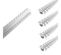 Profilé Aluminium Encastrable 2m pour Ruban LED Couvercle Blanc Opaque - Pack de 5