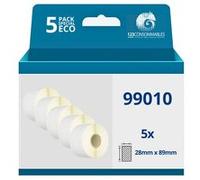 Pack de 5 Rouleaux étiquettes compatibles DYMO 99010 étiquettes d'adresse, 28mm x 89mm Pack G