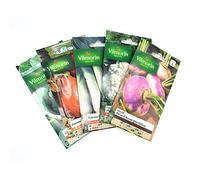 Pack de 5 sachets de graines légumes d'hiver : navet - chou fleur- poireau - potimarron - chou