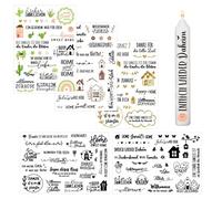 Pack de 5 Tatouages de Bougies, Impression par Transfert d'eau, Bougies en Film Toboggan à eau Feuille de Bougie | Autocollants de Bougies | Décorer des Bougies | Inscriptions et Images « Maison »