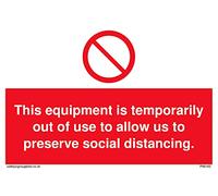 Pack de 5 - This equipment is temporarily out of use to allow us to preserve social distanciancianciance.Panneau - 150x10