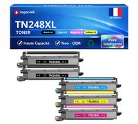 Pack de 5 Toners compatible pour Brother TN248XL Noir et Couleur 2300 Pages NOPAN-INK