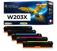 Pack de 5 Toners compatible pour HP W2030X W2031X W2032X W2033X 415X Noir et Couleur