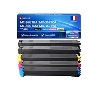 Pack de 5 Toners compatible pour Sharp MX36GTBA MX36GTCA MX36GTMA MX36GTYA Noir et Couleur