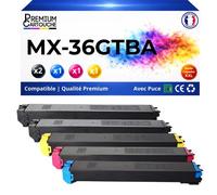 Pack de 5 Toners compatible pour Sharp MX36GTBA MX36GTCA MX36GTMA MX36GTYA Noir et Couleur