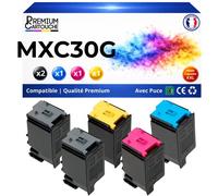 Pack de 5 Toners compatible pour Sharp MXC30GTB MXC30GTC MXC30GTM MXC30GTY Noir Couleur