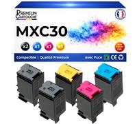 Pack de 5 Toners compatible pour Sharp MXC30GTB MXC30GTC MXC30GTM MXC30GTY Noir et Couleurs