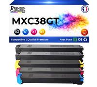 Pack de 5 Toners compatible pour Sharp MXC38GTBA MXC38GTC MXC38GTM MXC38GTY Noir Couleur