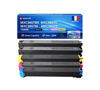 Pack de 5 Toners compatible pour Sharp MXC38GTBA MXC38GTC MXC38GTM MXC38GTY Noir Couleur