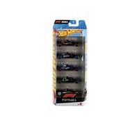 Mattel Hot Wheels Formula 1 Coffret 5 voitures de course métal 1/64 décors écuries F1 JGF58
