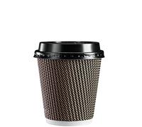 [Pack De 50] 300 Milliliters Tasses A Café Isolées En Papier Ondulé Avec Couvercles