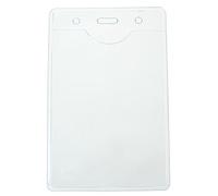 Pack de 50 A7 Vinyle ID Porte badge Poche Porte Pochettes Par Lanyards Tomorrow | VERTICAL Size 12.5 x 8cm - Pour Carte 11 x7.5cm Event Clair PVC d'identité plastique ID Carte Badge Porte-cartes