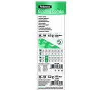 Fellowes – Peignes de reliure en plastique 25 mm – A4 30 cm, 200 feuilles – Noir, 50 unités