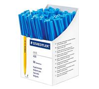 Pack De 50 Stylos Bille Fins Staedtler Stick 430 F-3CP5 Bleu