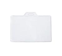 Pack de 50 Value Vinyle ID Porte badge Poche Porte Pochettes Par Lanyards Tomorrow | HORIZONTAL Size 9.5 x 6cm Pour Carte 8.9 x 5.7cm | Clair PVC d'identité plastique ID Carte Badge Porte-cartes Badge