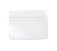 Pack de 50 Vinyle ID Porte badge Poche Porte Pochettes Par Lanyards Tomorrow | HORIZONTAL Size 10 x 8 cm - Pour Carte 9.8 x 6cm | Clair PVC d'identité plastique ID Carte Badge Porte-cartes