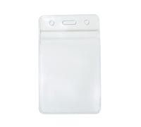 Pack de 50 Vinyle ID Porte badge Poche Porte Pochettes Par Lanyards Tomorrow | VERTICAL Size 11 x 6.8cm - Pour Carte 9 x 6.5cm | Clair PVC d'identité plastique ID Carte Badge Porte-cartes Badge