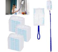Pack de 52 recharges pour plumeau Swiffer - 50 recharges + 1 poignée télescopique - Attraction électrostatique pour surfaces