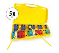 Pack de 5pcs Xylophone Glockenspiel 25 Notes Carillon Chromatique Etui Maillets